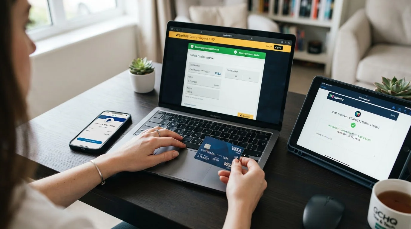 UK player using debit card, mobile e-wallet, and bank transfer options at regulated online casino