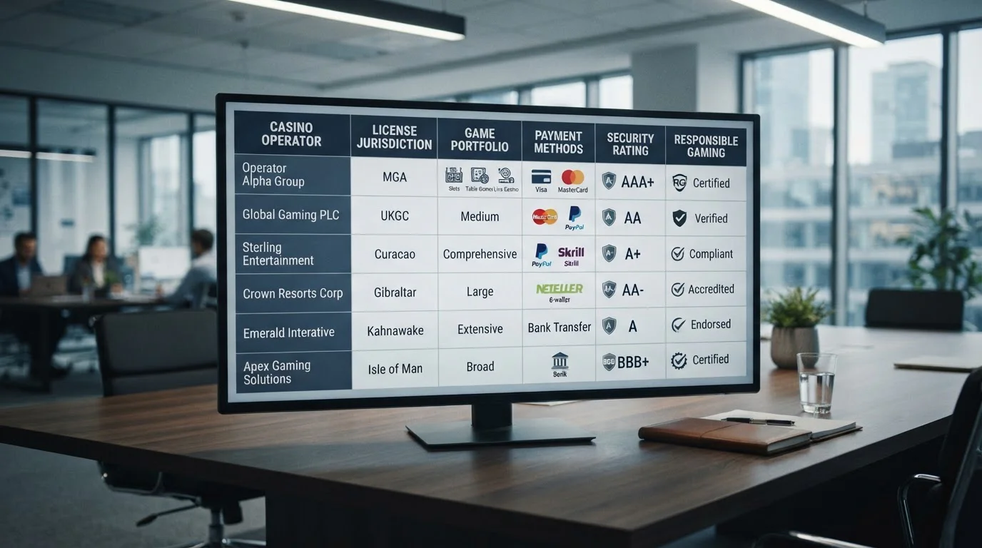 Comparison table showing UK casino operators with AstroPay payment method