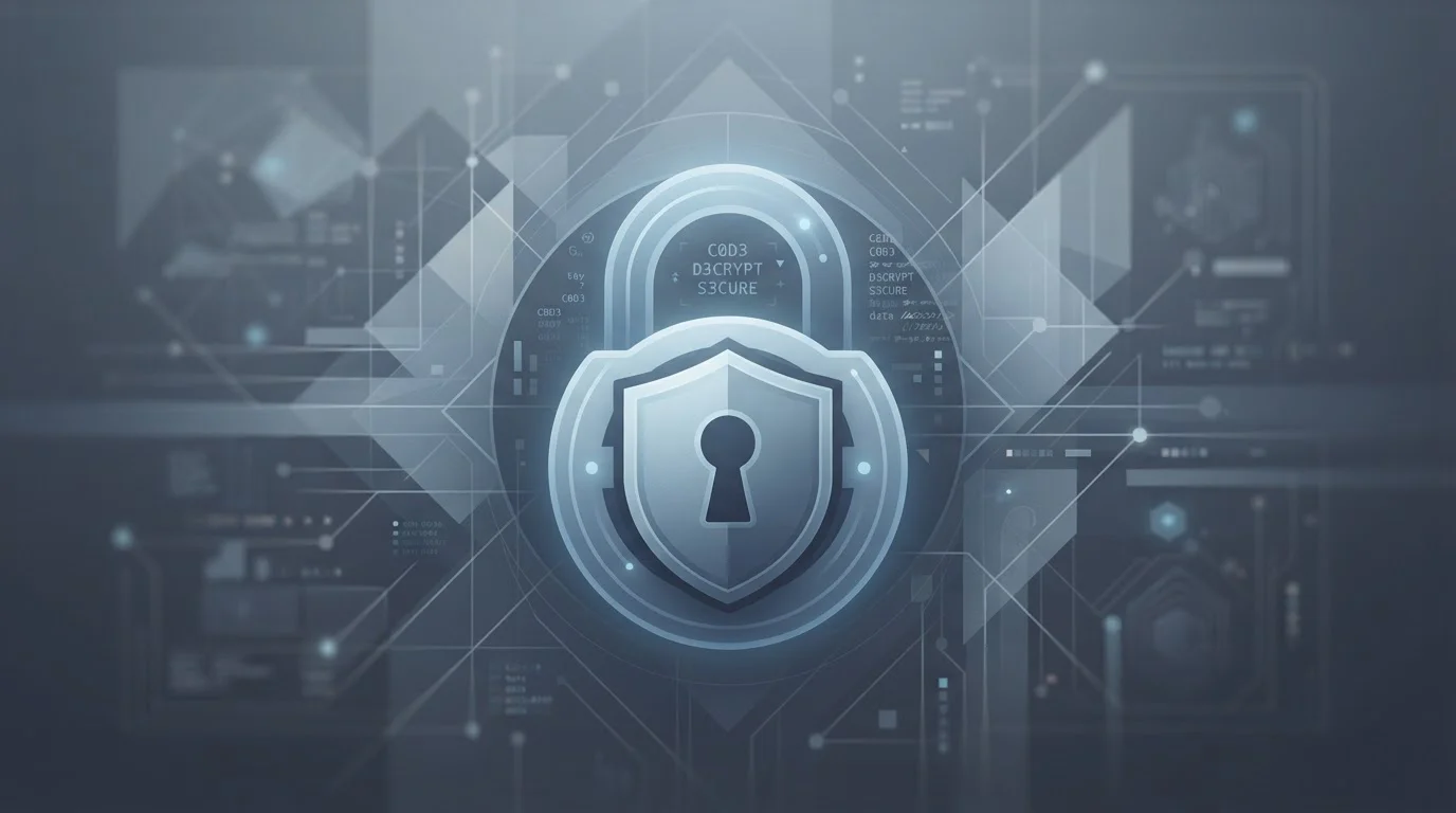 Secure padlock icon with UK banking symbols and encryption indicators