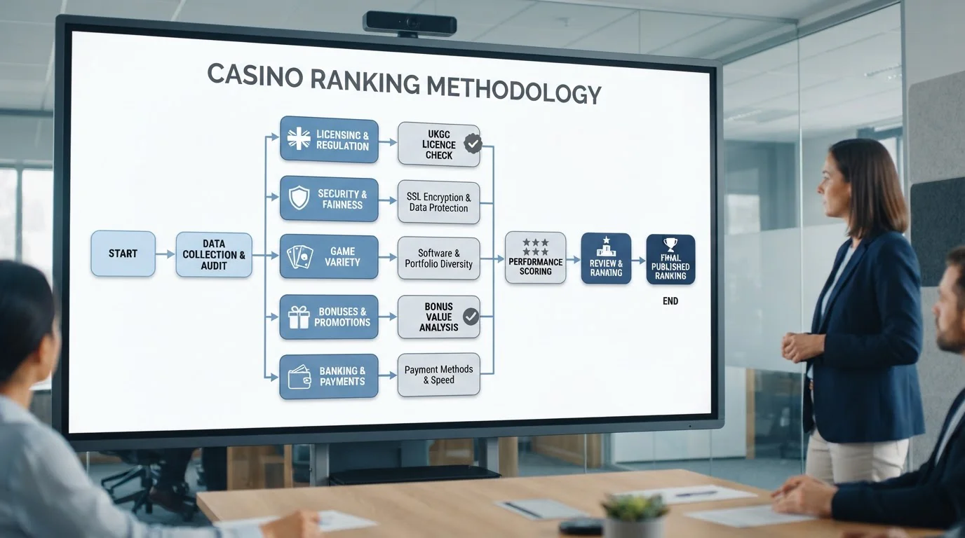Methodology flowchart showing ranking criteria and weighting