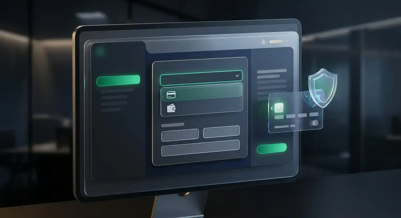 Casino cashier interface showing payment method selection