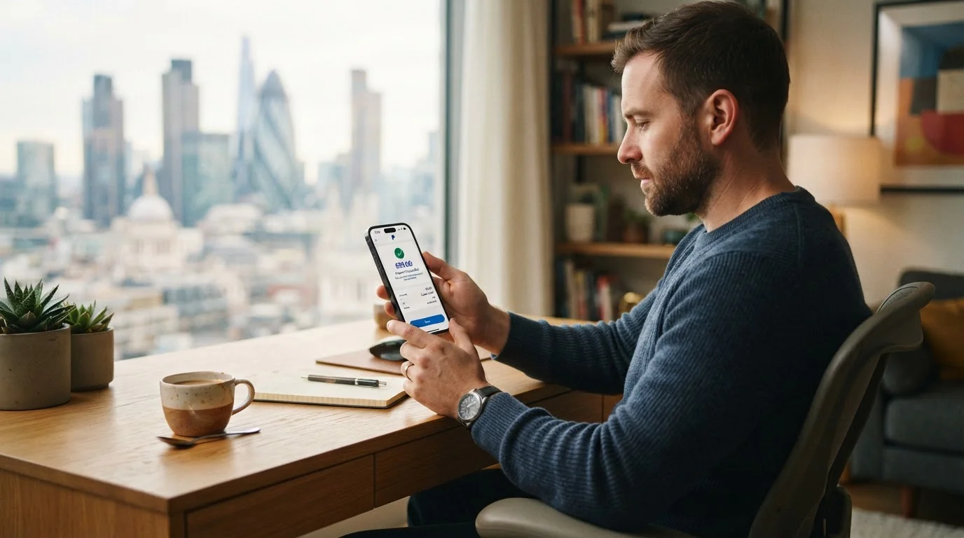 UK casino player using PayPal on smartphone for instant deposit