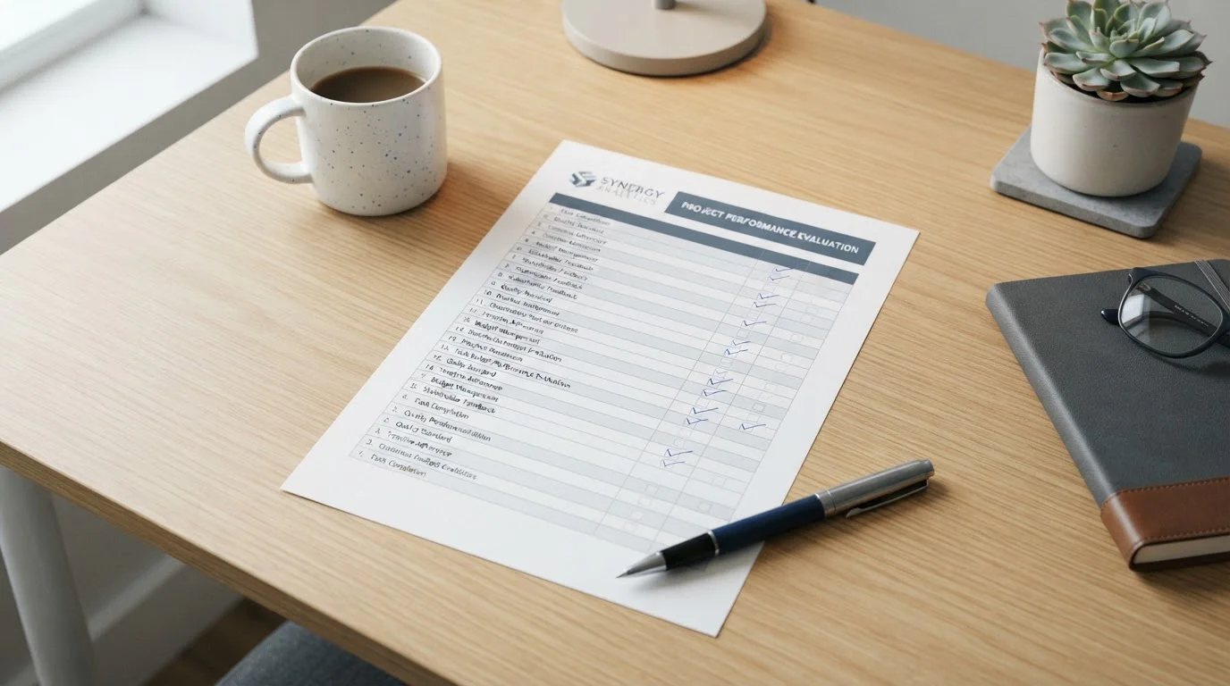 Checklist document with casino evaluation criteria including licence type and withdrawal speed