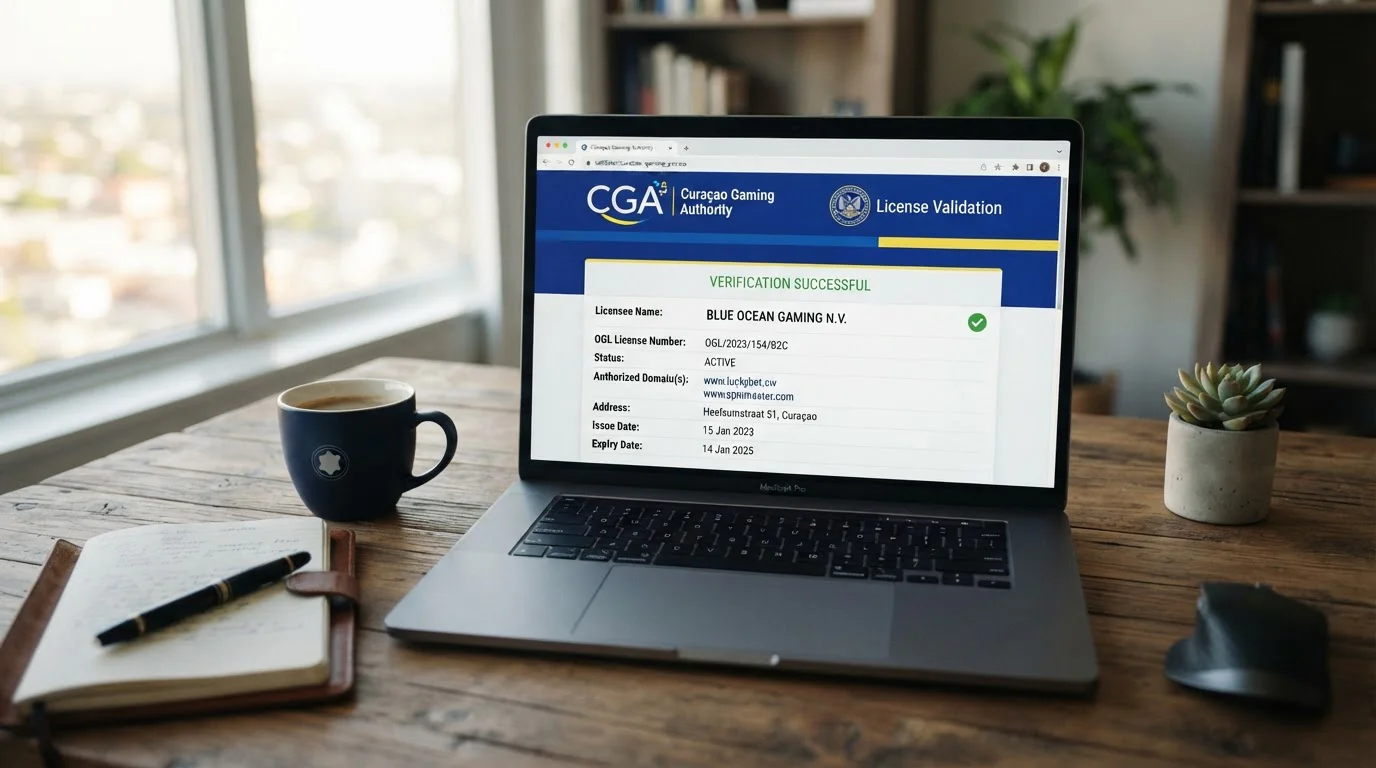 Curaçao Gaming Authority licence validator search interface