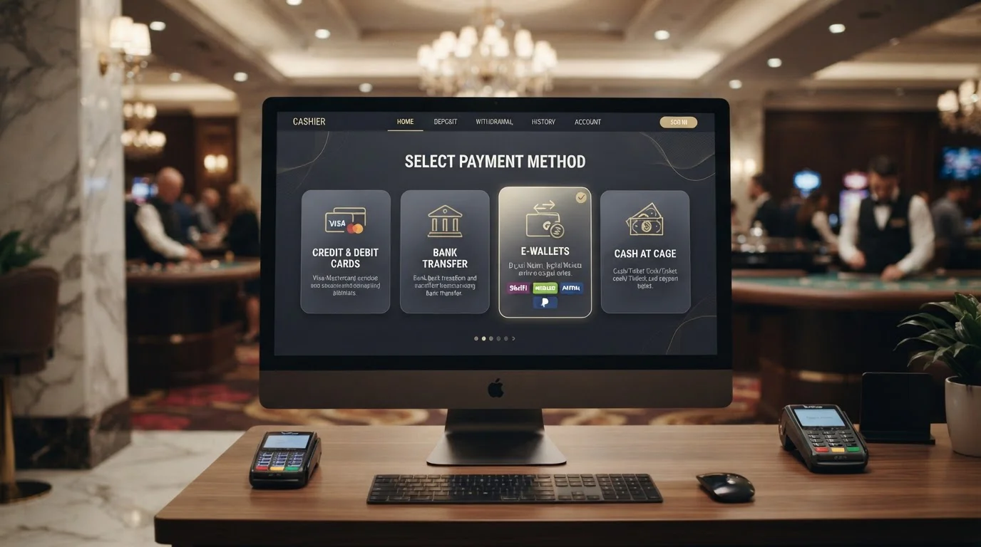 Clean casino cashier interface showing Jeton Wallet as a payment option