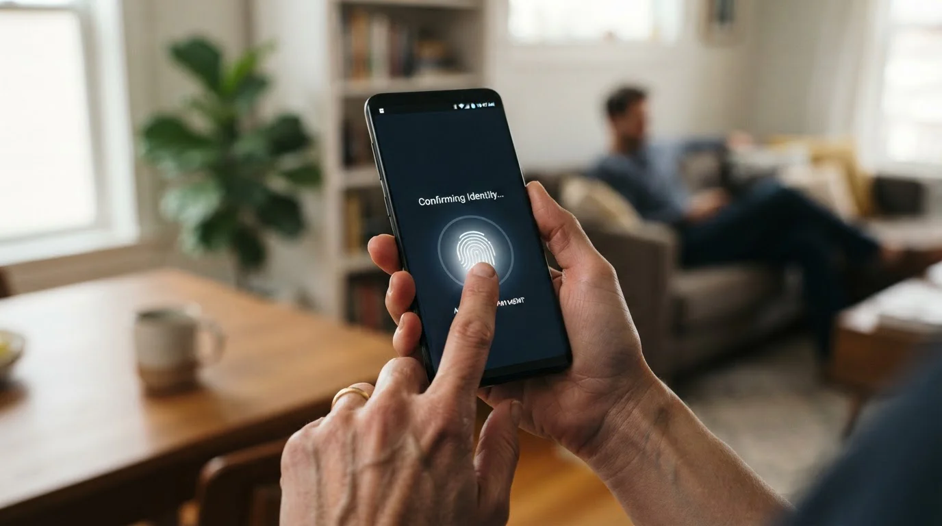 Smartphone showing Google Pay biometric authentication for casino deposit