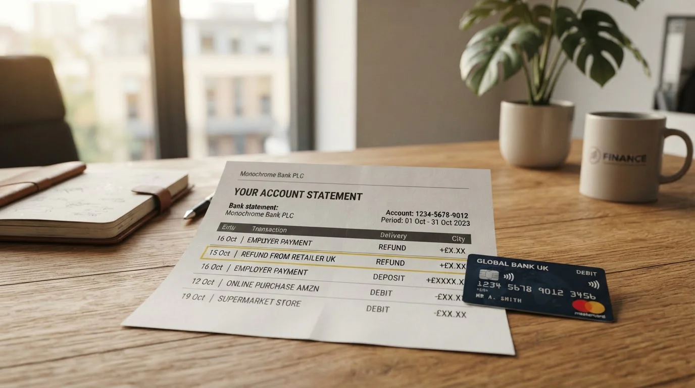 Bank statement showing casino withdrawal routing back to debit card