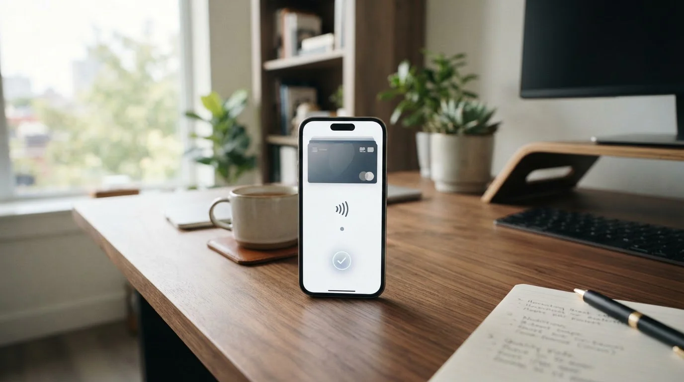 Smartphone showing digital wallet interface with payment options