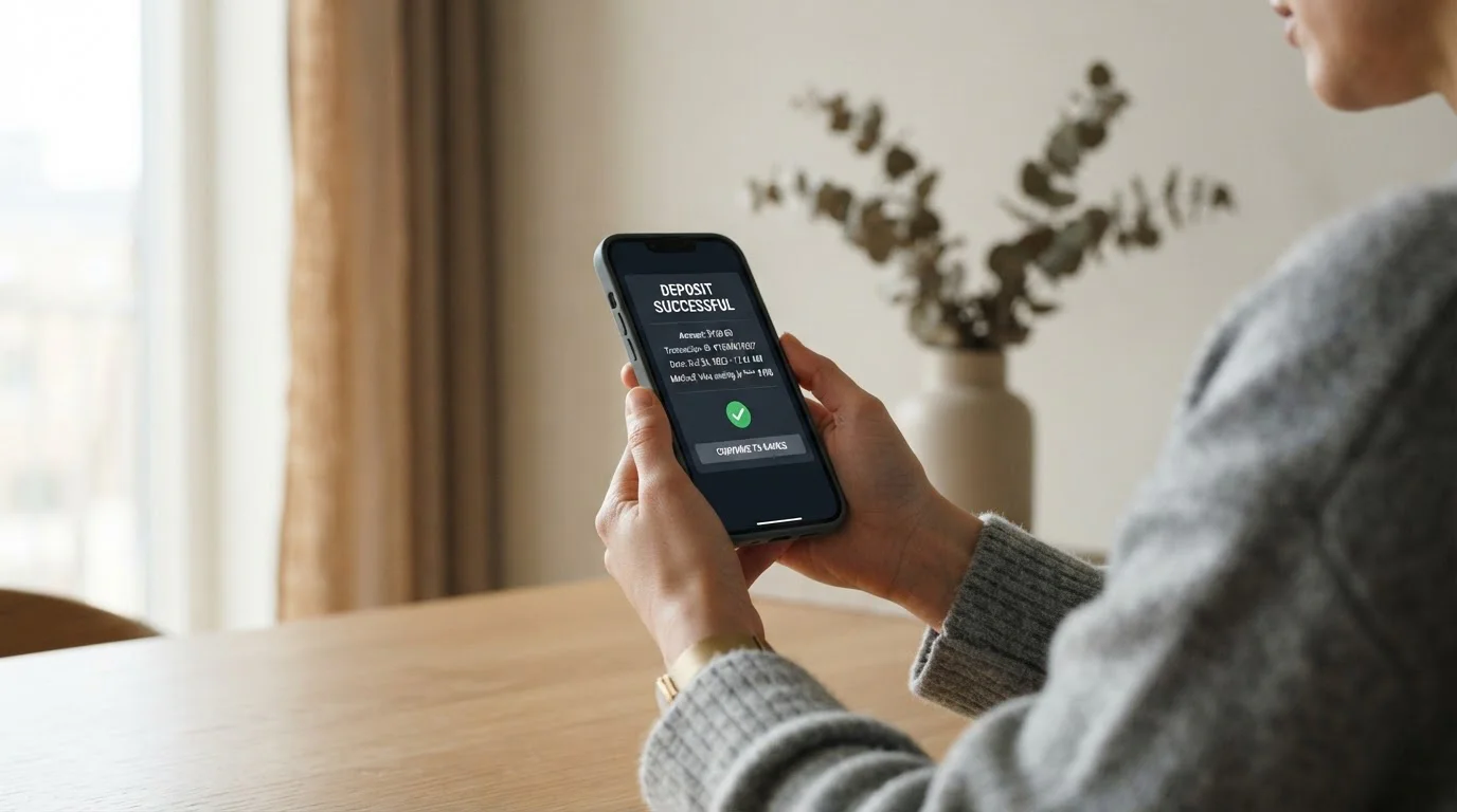UK mobile phone showing casino deposit confirmation via Boku payment screen