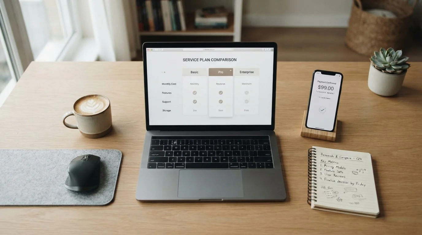 Modern digital payment options including e-wallets and debit cards on laptop