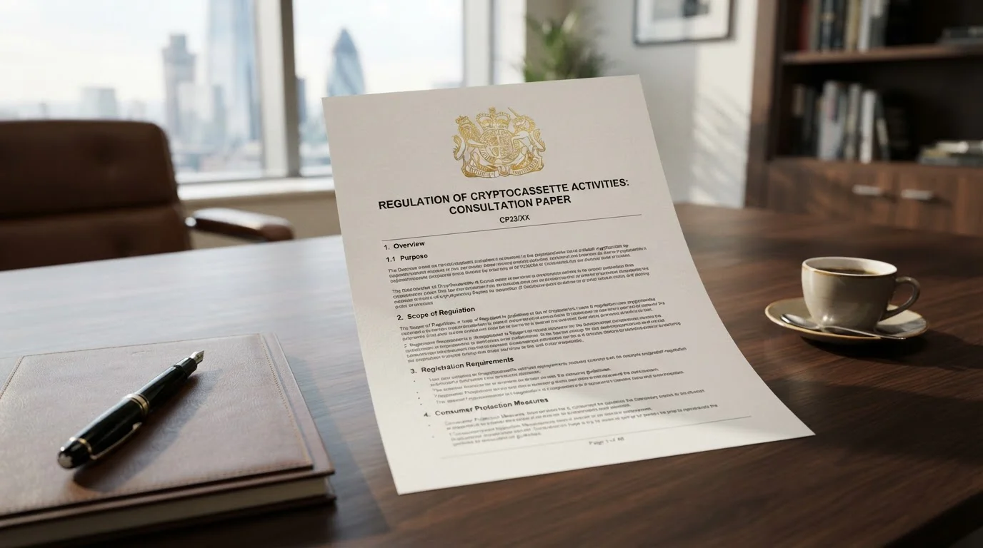 Official document with UK Gambling Commission seal and cryptocurrency regulation guidelines