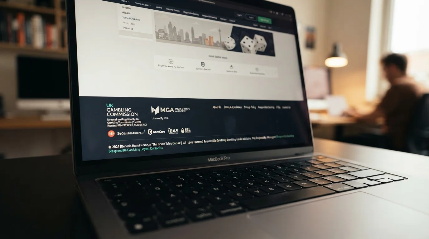 UKGC licence verification on casino website footer
